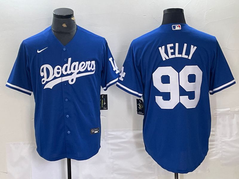 Men Los Angeles Dodgers #99 Kelly Blue Nike Game MLB Jersey style 3